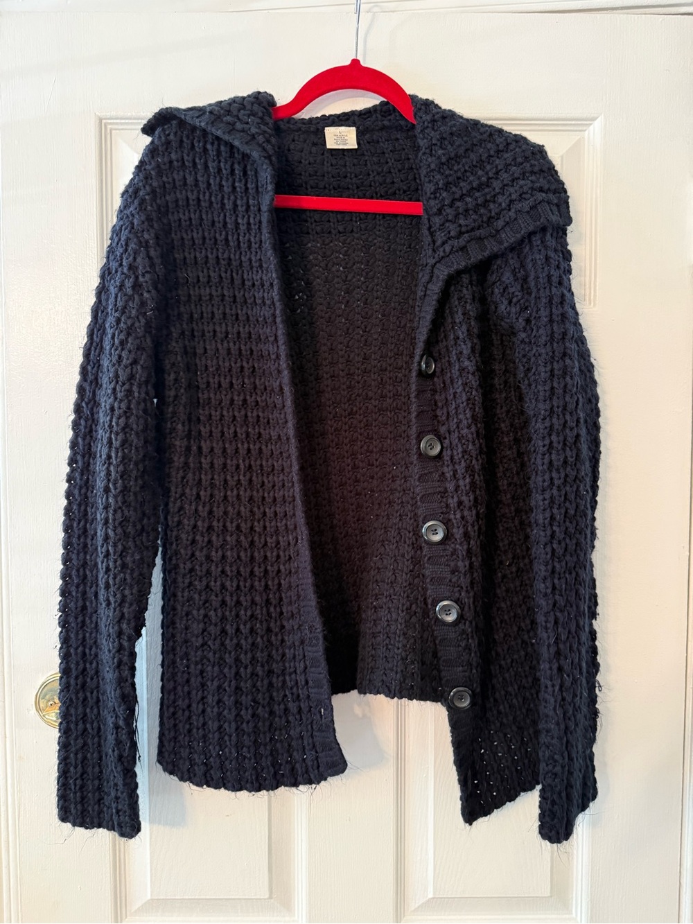 Cozy Chunky Knit Sweater Cardigan - Black